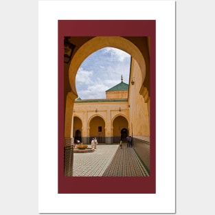 Morocco. Meknes. Mausoleum of Moulay Ismail. Inner courtyard. Posters and Art